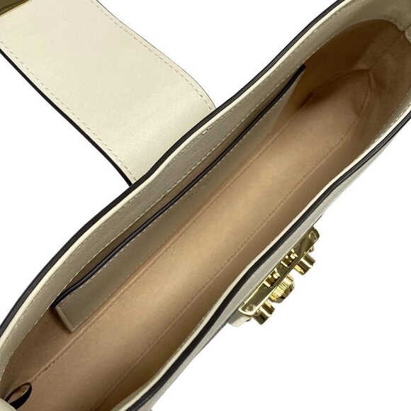 Auth GUCCI Padlock/GG Supreme 811705 Beige White PVC Leather Shoulder Bag - Picture 13 of 16